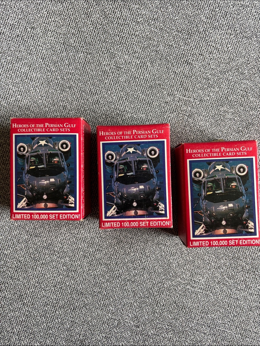 3 Vintage collectible sets of Heroes of the Persian Gulf Collectible Card Set